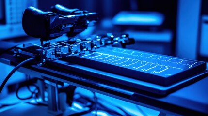 Advanced Medical Device with Digital Readout and Monitors in Lab