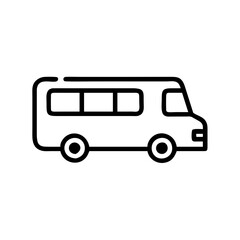 Minimalist line drawing of a bus