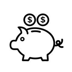 Obraz premium Piggy bank with coins symbolizing savings