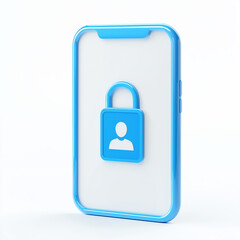 smartphone with blue lock icon representing security and privacy