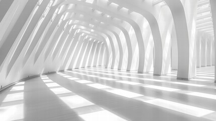 Obraz premium Bright Modern Interior with Abstract Architectural Elements and Light