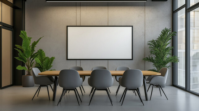 corporate branding identity logo display white blank frame mockup with modern business offices reception background as banner with copy space. AI Generated Images