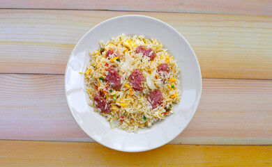 Thai fried rice with sour pork