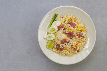Thai fried rice with sour pork