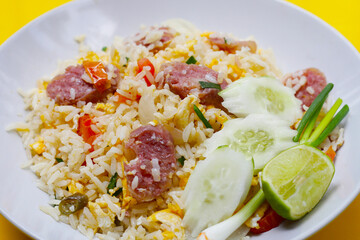 Thai fried rice with sour pork