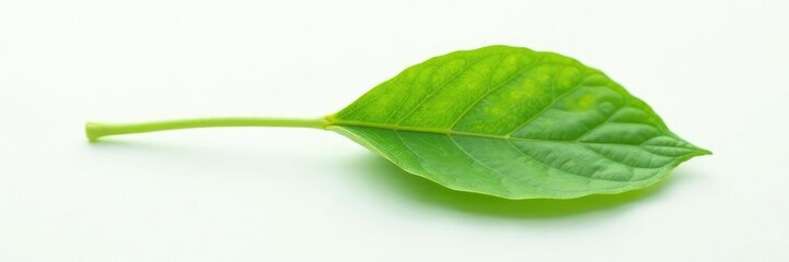 Obraz premium Single leaf isolated on white surface, delicate veins visible, isolated, botanical photography