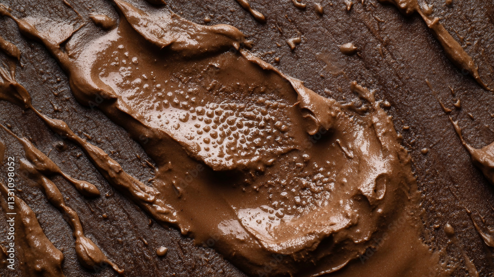Poster the image shows a close up of a chocolate cake with melted chocolate on top. the cake is covered in 