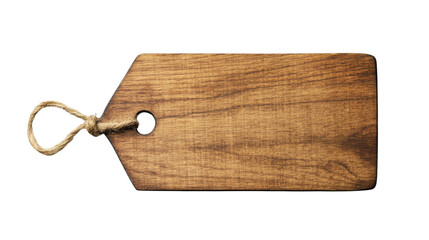 wooden label isolated on white background
