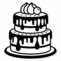 chocolate cake isolated on white