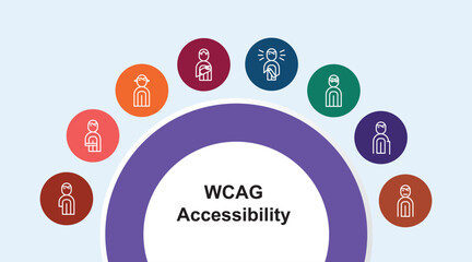 WCAG Accessibility Stroke Icon in a colorful infographics style