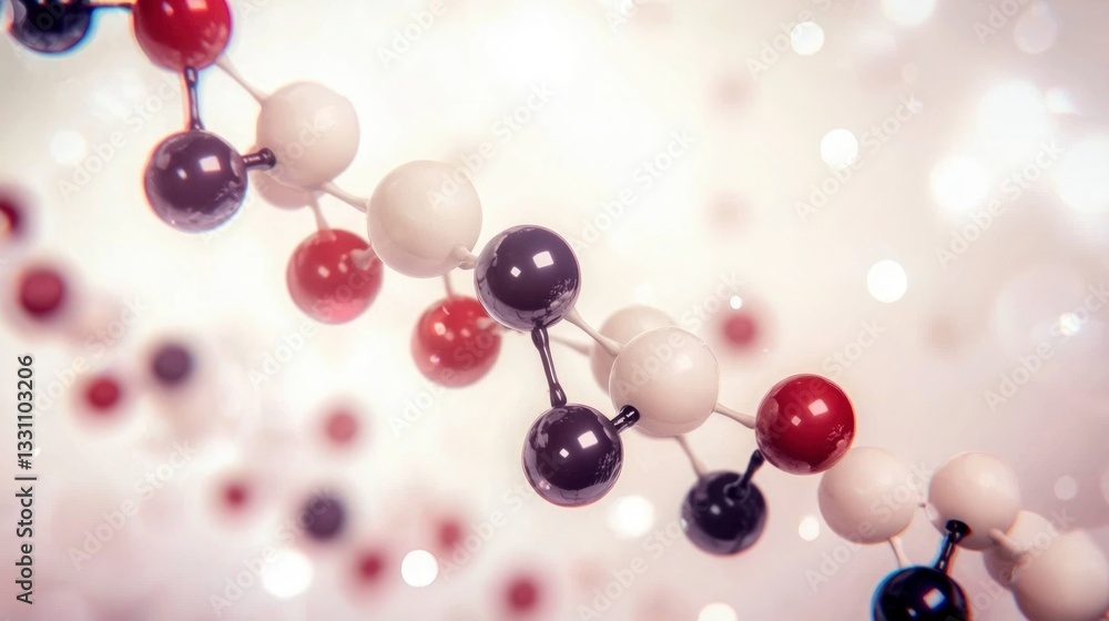 Poster 3d render of crystalline molecular structure science technology ai