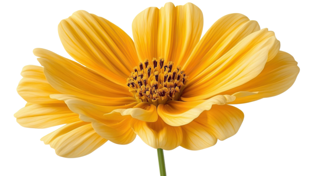 Bright Yellow Gerber Daisy Flower Isolated on White Background