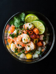 Shrimp Ceviche in Glass Bowl