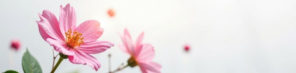 Fototapeta premium Stunningly delicate flower blooms on white canvas, flower, delicate