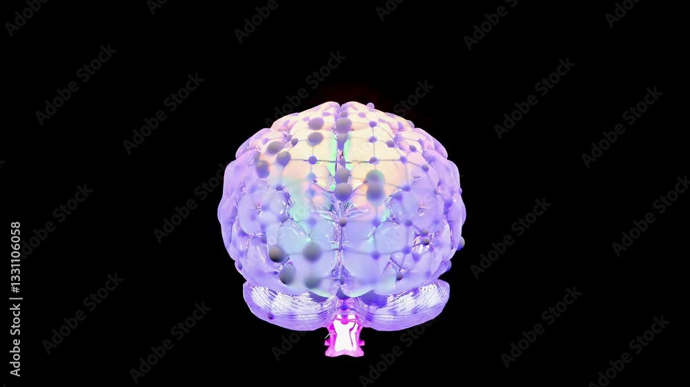 Aufkleber brain digital translucent color. neuron connections. futuristic medical technology concept. animatio