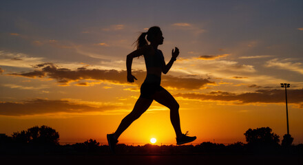 Runner Sprinting at Sunset