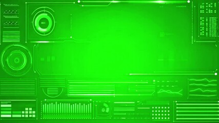 4K holographic interface animation on green screen with glowing neon panels, interactive touch effects, and sci-fi HUD elements. Perfect for tech, gaming, AI, and futuristic visuals