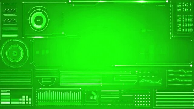 4K holographic interface animation on green screen with glowing neon panels, interactive touch effects, and sci-fi HUD elements. Perfect for tech, gaming, AI, and futuristic visuals