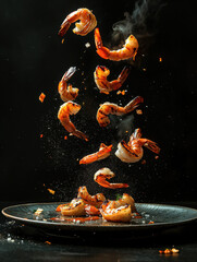Flying Grilled Shrimp