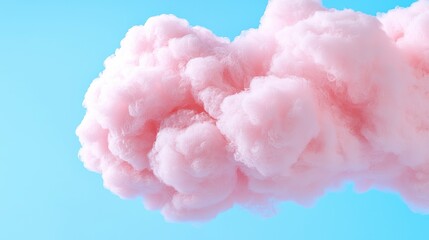 Fototapeta premium Pink Fluffy Cloud Formation on Light Blue Background