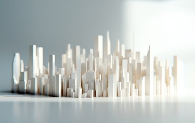 White Minimalist Cityscape Model