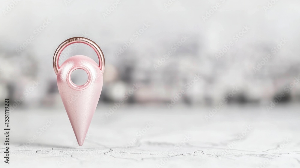 Poster pink gps location pin map pointer 3d render navigation travel technology app icon d