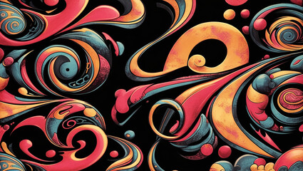 Abstract Colorful Lines 3d Illustration Contrast Color With Black Background, with full red gradient color, simple elegant, simple background