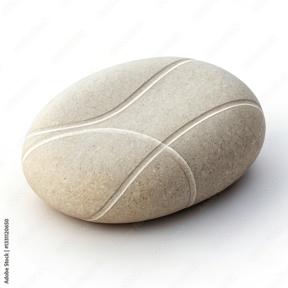 Poster natural pebble stone with smooth texture and light color showcases minimalist design generative ai