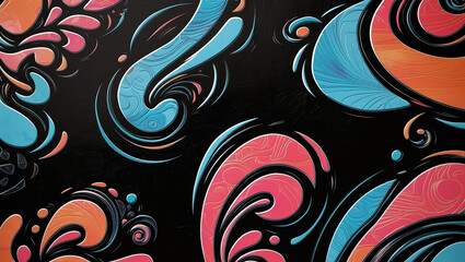 Abstract Colorful Lines 3d Illustration Contrast Color With Black Background, with full red gradient color, simple elegant, simple background