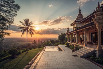 Tropical Villa Sunset View