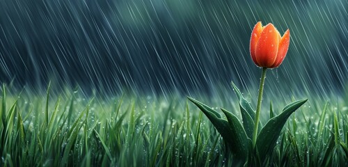 red tulips in the garden