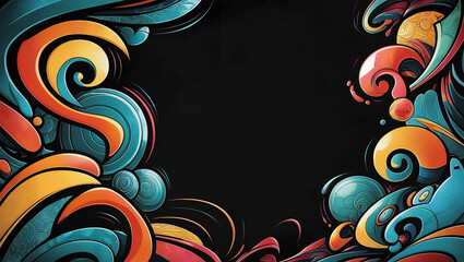 Abstract Colorful Lines 3d Illustration Contrast Color With Black Background, with full red gradient color, simple elegant, simple background