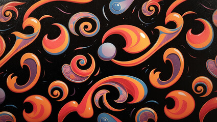 Abstract Colorful Lines 3d Illustration Contrast Color With Black Background, with full red gradient color, simple elegant, simple background