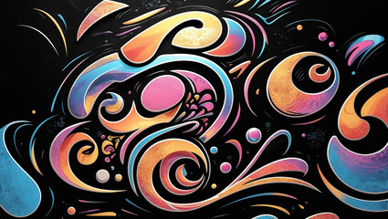 Abstract Colorful Lines 3d Illustration Contrast Color With Black Background, with full red gradient color, simple elegant, simple background