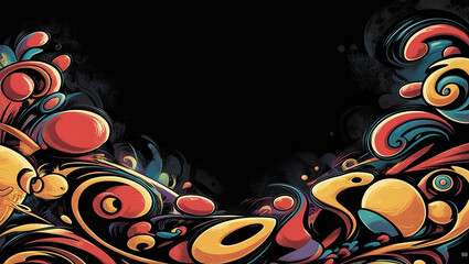 Abstract Colorful Lines 3d Illustration Contrast Color With Black Background, with full red gradient color, simple elegant, simple background