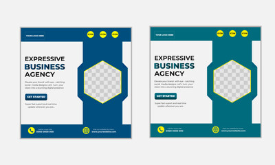 Creative social media post banner template
 creative Digital marketing agency business and corporate social media post template
