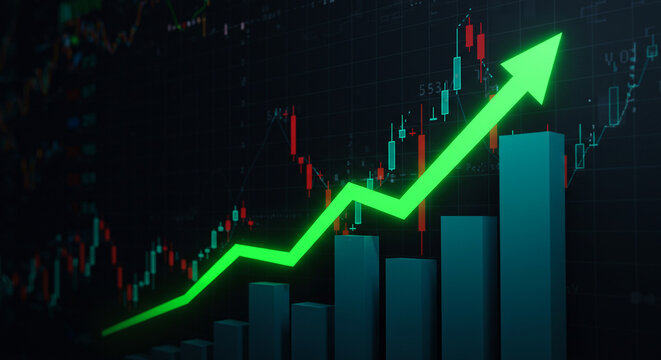 Stock Market Growth &ndash; Rising Financial Chart and Investment Success