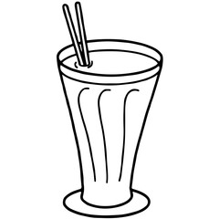 glass of milkshake cartoon coloring 