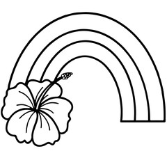 Rainbow and hibiscus coloring 