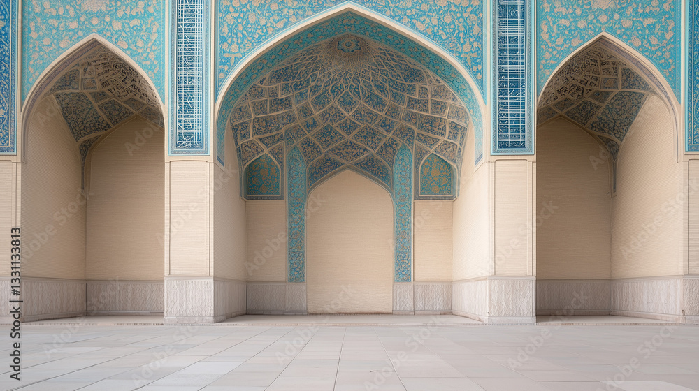 Poster islamic architecture: a captivating image showcases the elegant arches and intricate patterns of a s