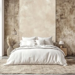 A beautifully designed bedroom with soft bedding and decor
