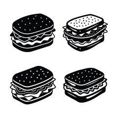 Sandwich Vector fast food collection