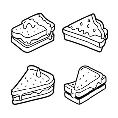 Sandwich Vector set of cakes
