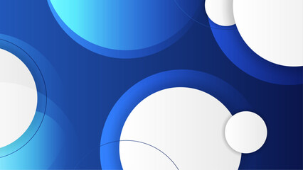smooth white and blue circle abstract geometric background design vector illustration