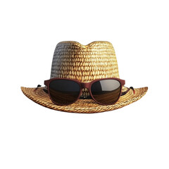 Straw Hat and Sunglasses Summer Fashion Accessory Set,