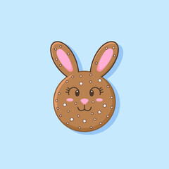 Handcrafted Bunny Cookie with Sprinkles