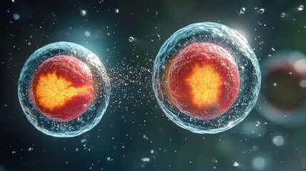 Cell Division Process Illustrating Cellular Growth and Reproduction Biology Scientific Study