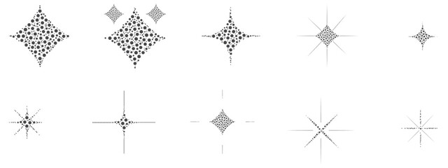Abstract Geometric Dot and Starburst Designs High Resolution Vector Art.