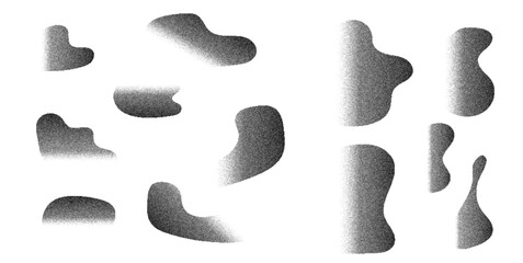 Noise grain halftone hills and mountains landscape vector background. Black noise gradient dots mountain range with sand texture and stipple pattern. Abstract grain hills terrain Ombre glitter poster