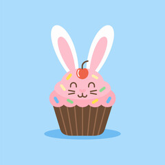 Playful Bunny Cupcake for a Fun Easter Celebration